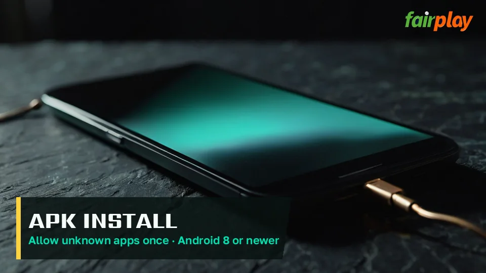 Player holding a phone with the FairPlay app wallet open after signing in