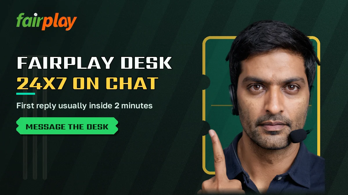 Player typing a username into the FairPlay login desk chat on a phone at night