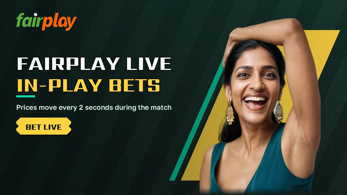 Cricket fan following an over on the FairPlay Live in-play board at night