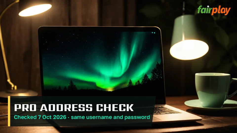 Player comparing two FairPlay Pro addresses on a phone before typing a password
