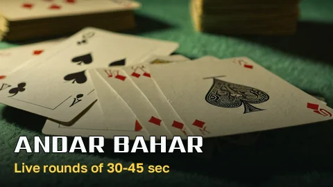 Andar Bahar tile with a joker card between two dealt rows