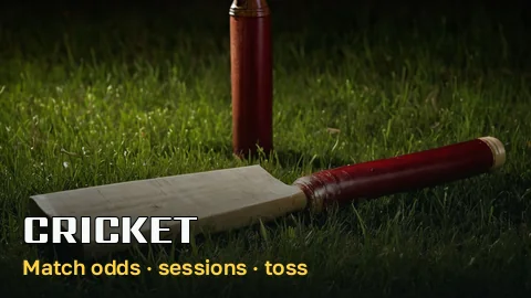 Cricket tile with a batsman lining up a drive under floodlights